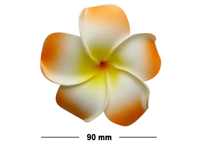 90mm Orange, White and Yellow Foam Flower Hair Clip