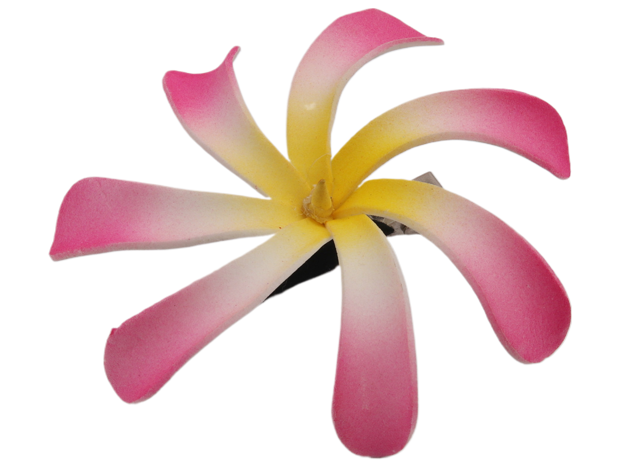 90mm Pink, White & Yellow Tiare Foam Flower Hair Clip