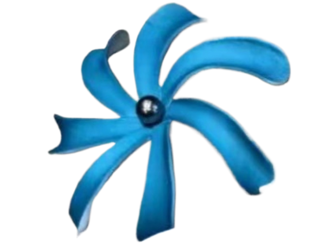 90mm Blue Tiare w/ Pearl Bead Foam Flower Hair Clip