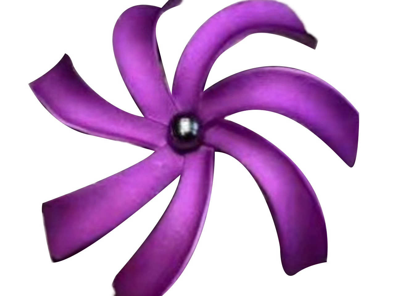 90mm Purple Tiare w/ Pearl Bead Foam Flower Hair Clip