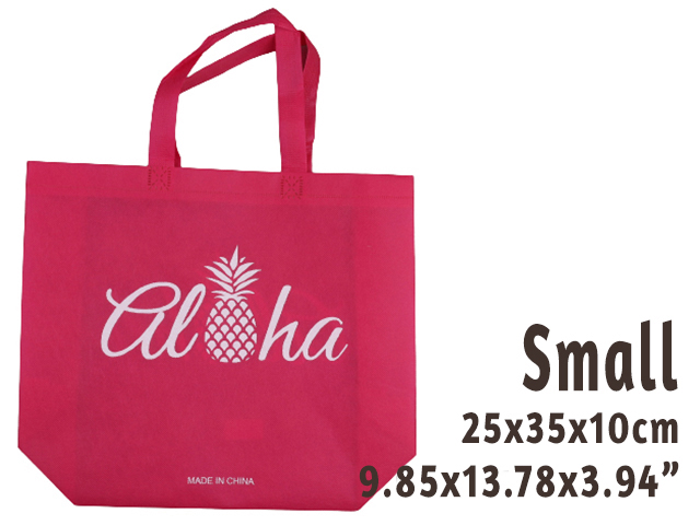 Small Pink "Aloha" Pineapple Reusable Bag 25x35x10cm-200/box