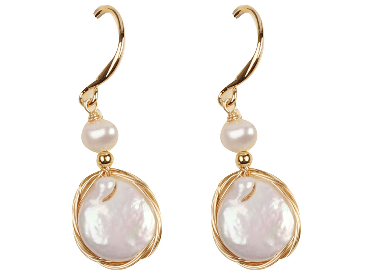 05-Gold Tone Fresh Water Pearl