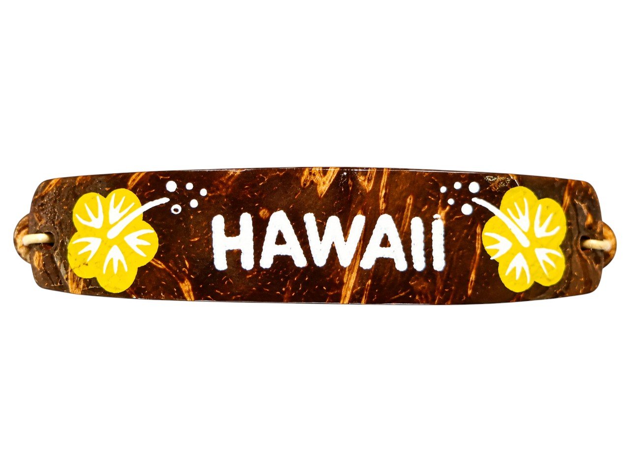 Yellow Hibiscus "Hawaii" Coco ID Elastic Bracelet