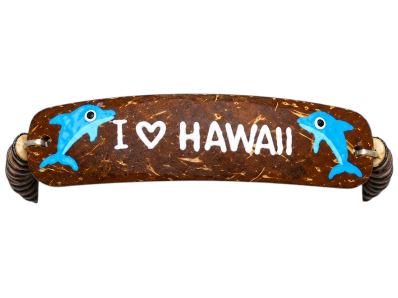 Blue Dolphin Elastic Coconut ID Bracelet w/ "Your Location"