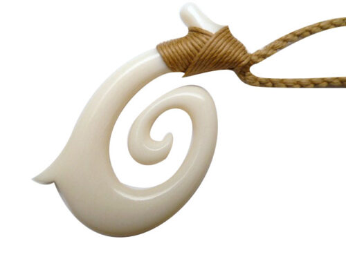 DCI-Buffalo Bone Pendant w/ Adjustable Hemp Cord Necklace