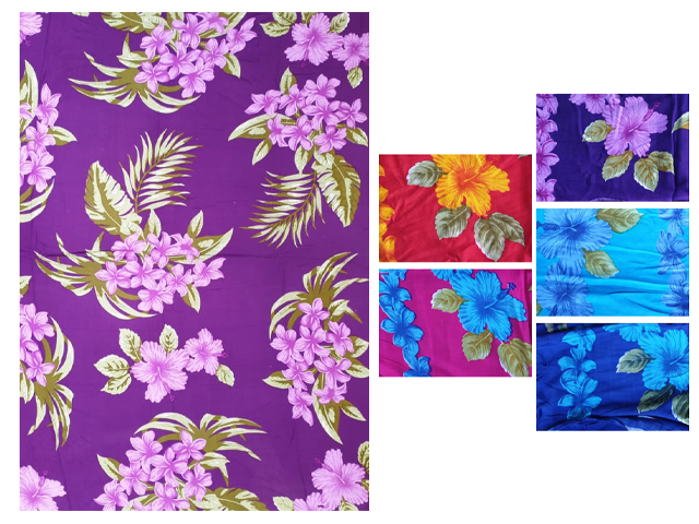 Assorted Color Plumeria & Hibiscus Rayon Sarong, 66/cs, MOQ-6