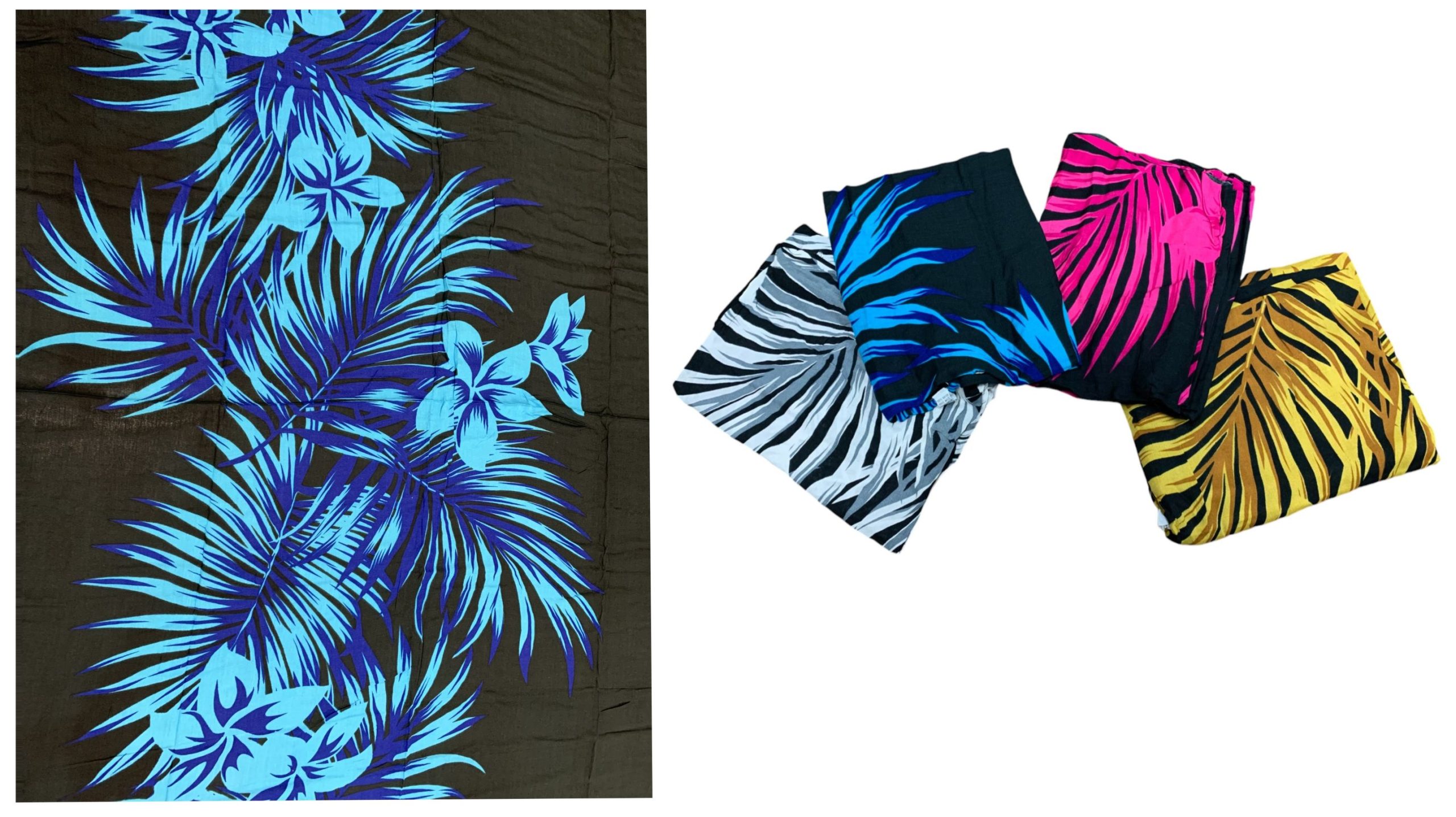Assorted Color Palm Tree Leaves Rayon Sarong, 66/case, MOQ-6pcs