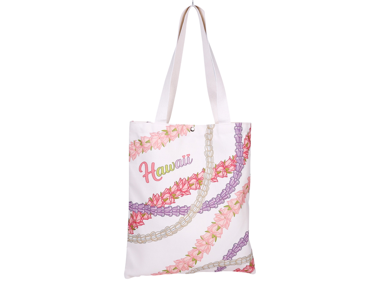 "Hawaii" Pikake Flower Print Canvas Bag 17X14.5", 84/cs, MOQ-6/pk - Image 4