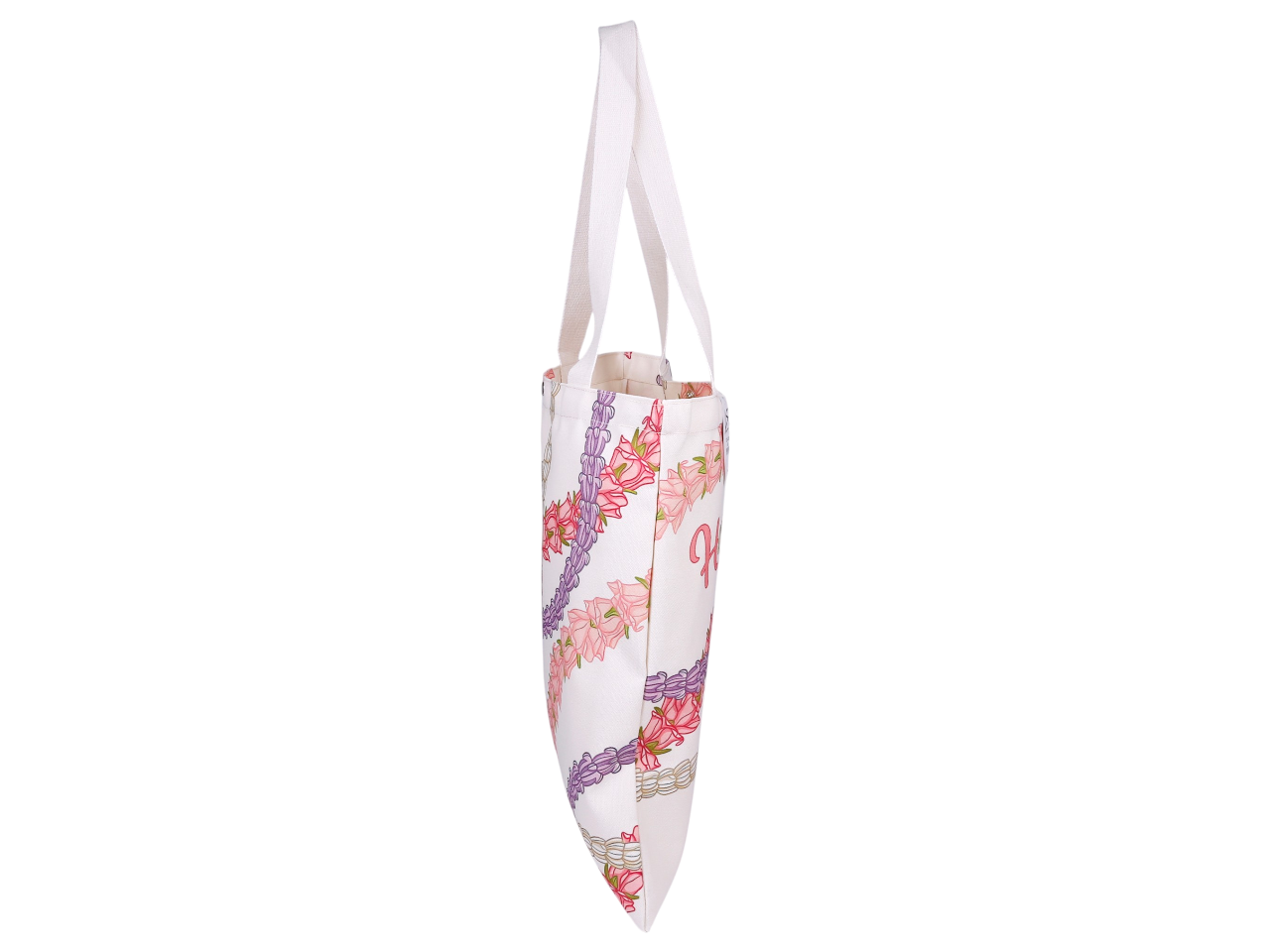 "Hawaii" Pikake Flower Print Canvas Bag 17X14.5", 84/cs, MOQ-6/pk - Image 3
