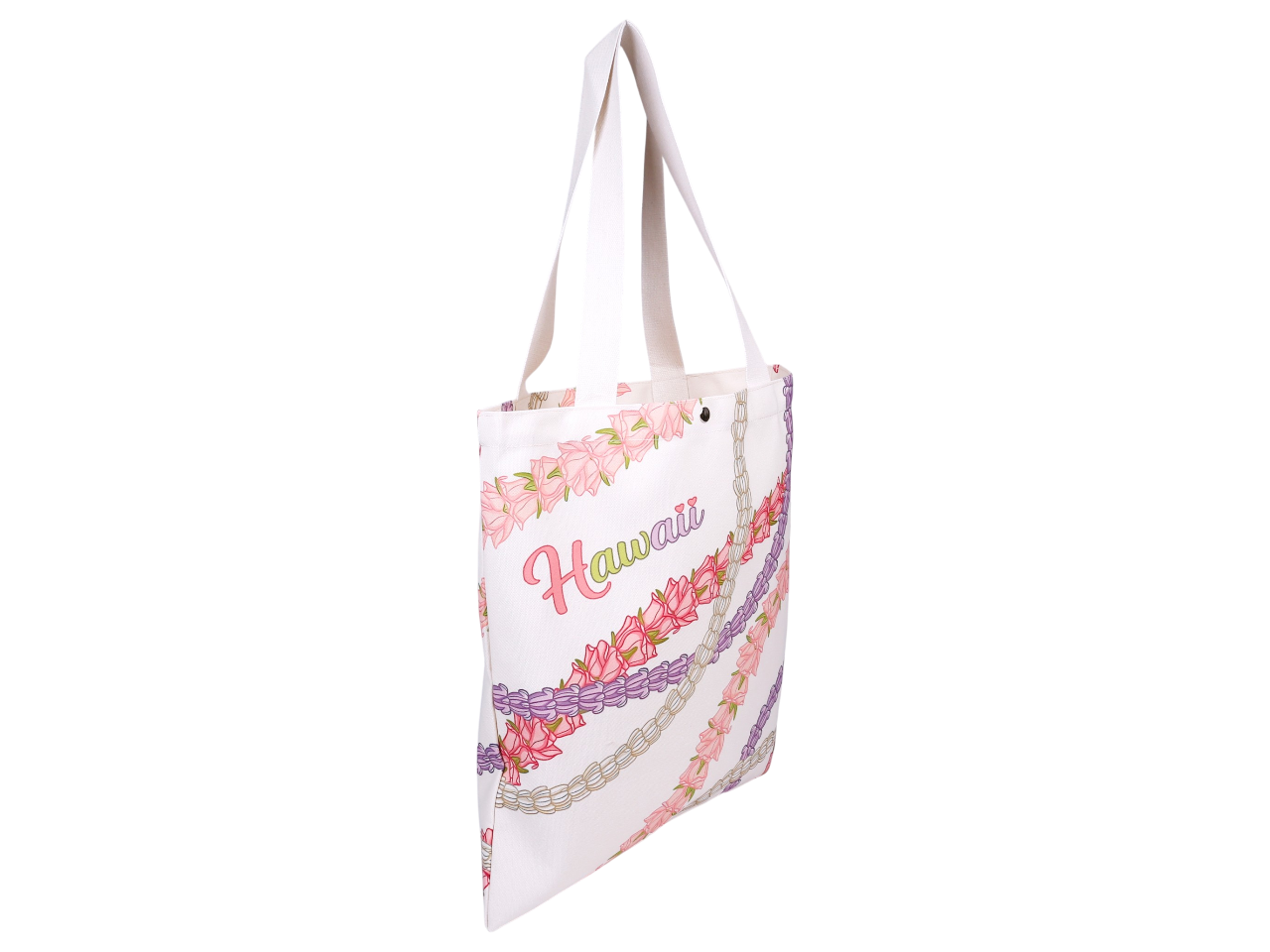 "Hawaii" Pikake Flower Print Canvas Bag 17X14.5", 84/cs, MOQ-6/pk - Image 2
