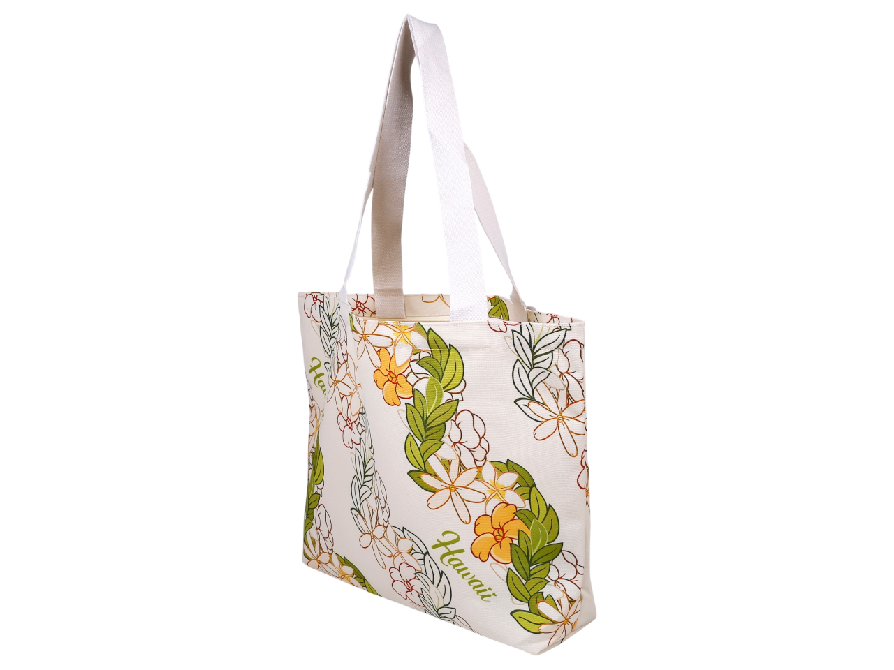"Hawaii" Pikake Flower Print Beach Tote Bag 45x33x11cm, MOQ-4 - Image 2