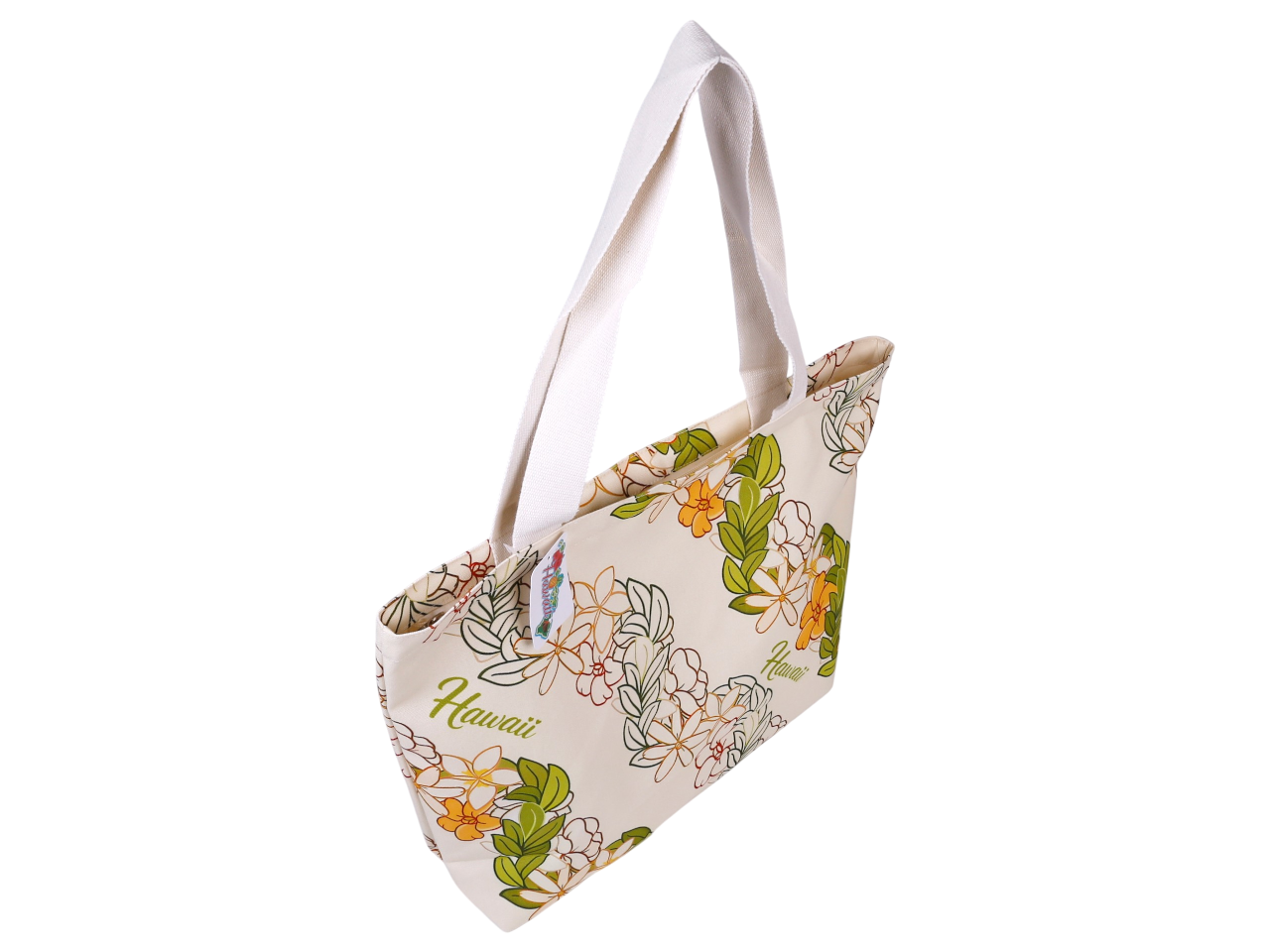 "Hawaii" Pikake Flower Print Beach Tote Bag 45x33x11cm, MOQ-4 - Image 3