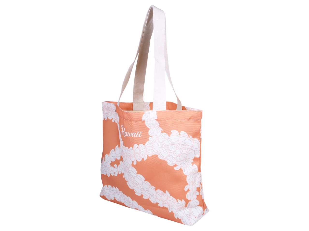 "Hawaii" Pikake Flower Print Beach Tote Bag 45x33x11cm, MOQ-4 - Image 4
