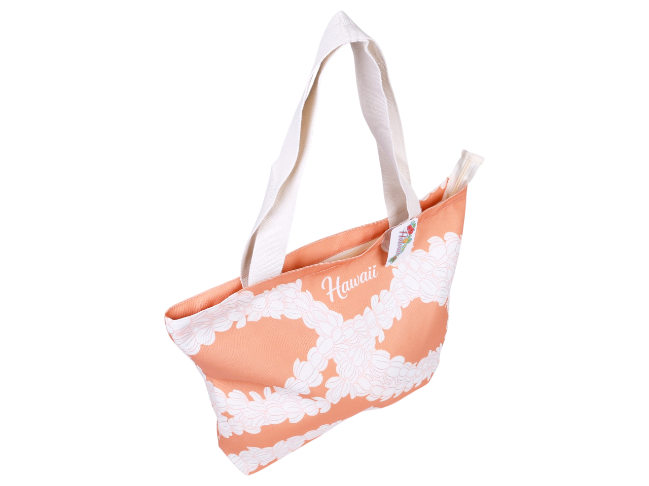 "Hawaii" Pikake Flower Print Beach Tote Bag 45x33x11cm, MOQ-4 - Image 5