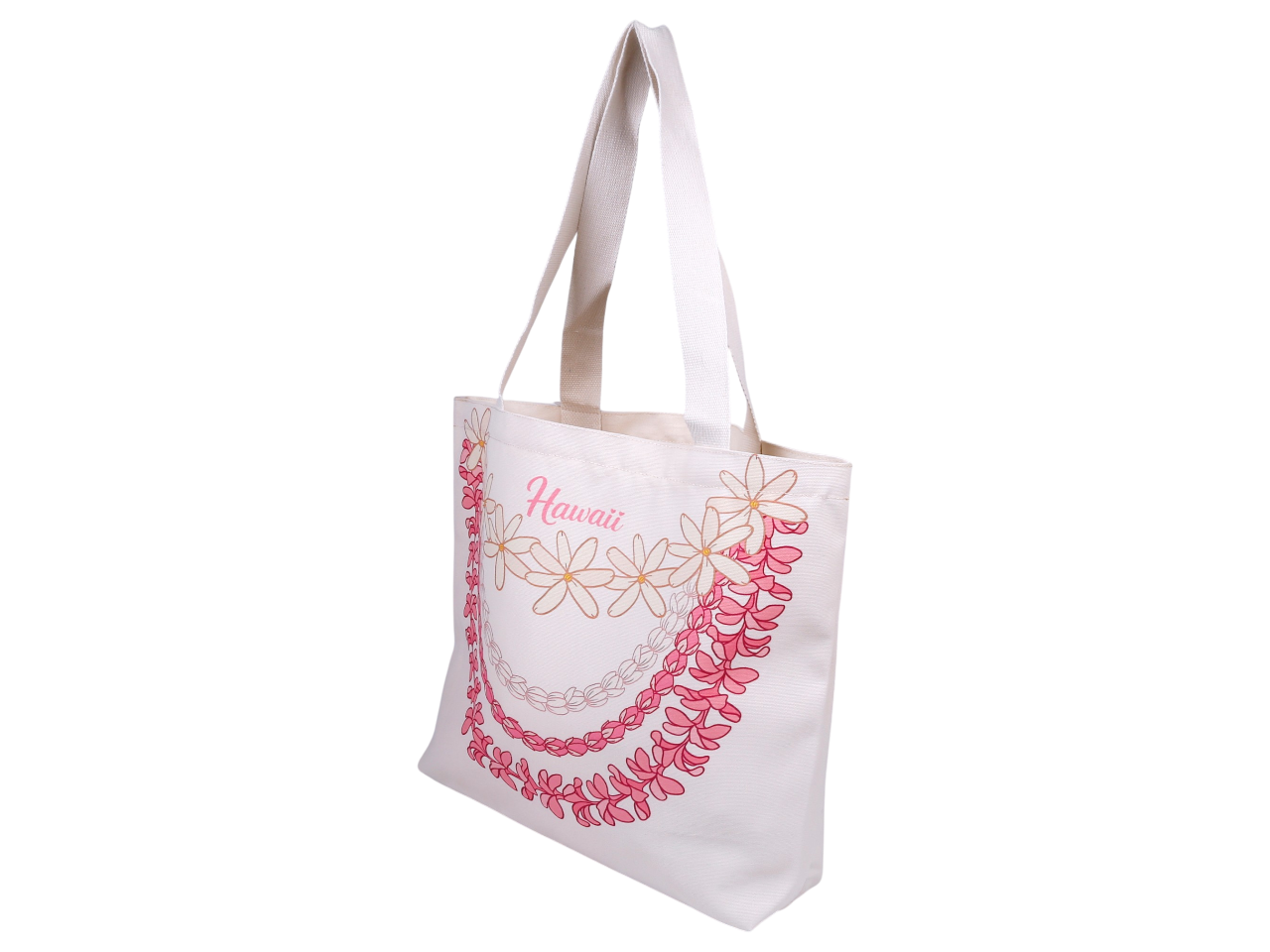 "Hawaii" Pikake Flower Print Beach Tote Bag 45x33x11cm, MOQ-4 - Image 2
