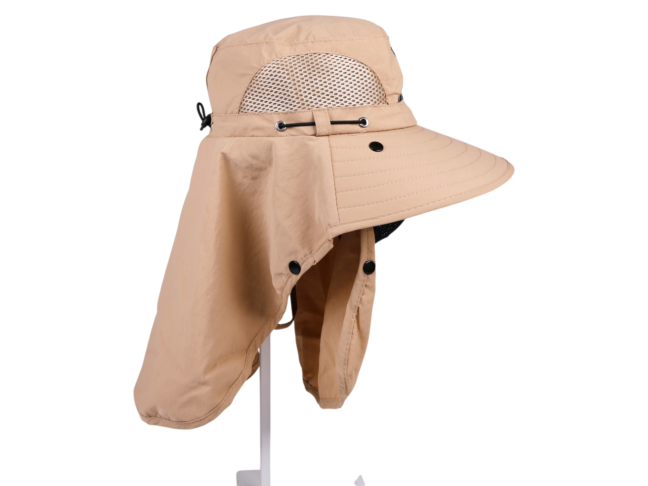 "Hawaii" State Fish, Multi Task w/ Face Shield Khaki Dry Fit Ranger Hat, MOQ-6 - Image 2