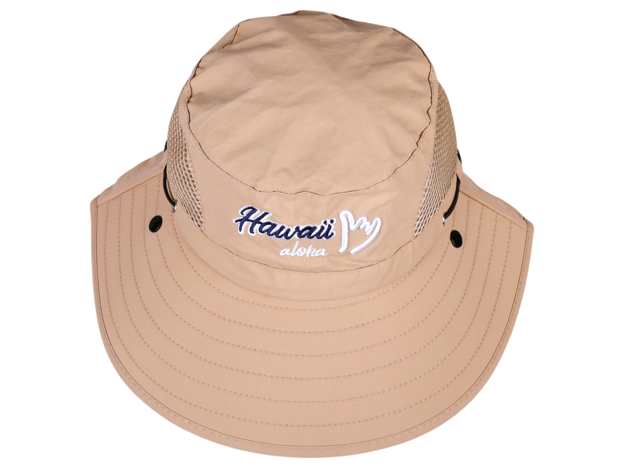 "Aloha, Hawaii" Shaka, Multitask w/ Face Shield Khaki Dry Fit Ranger Hat, MOQ-6 - Image 5