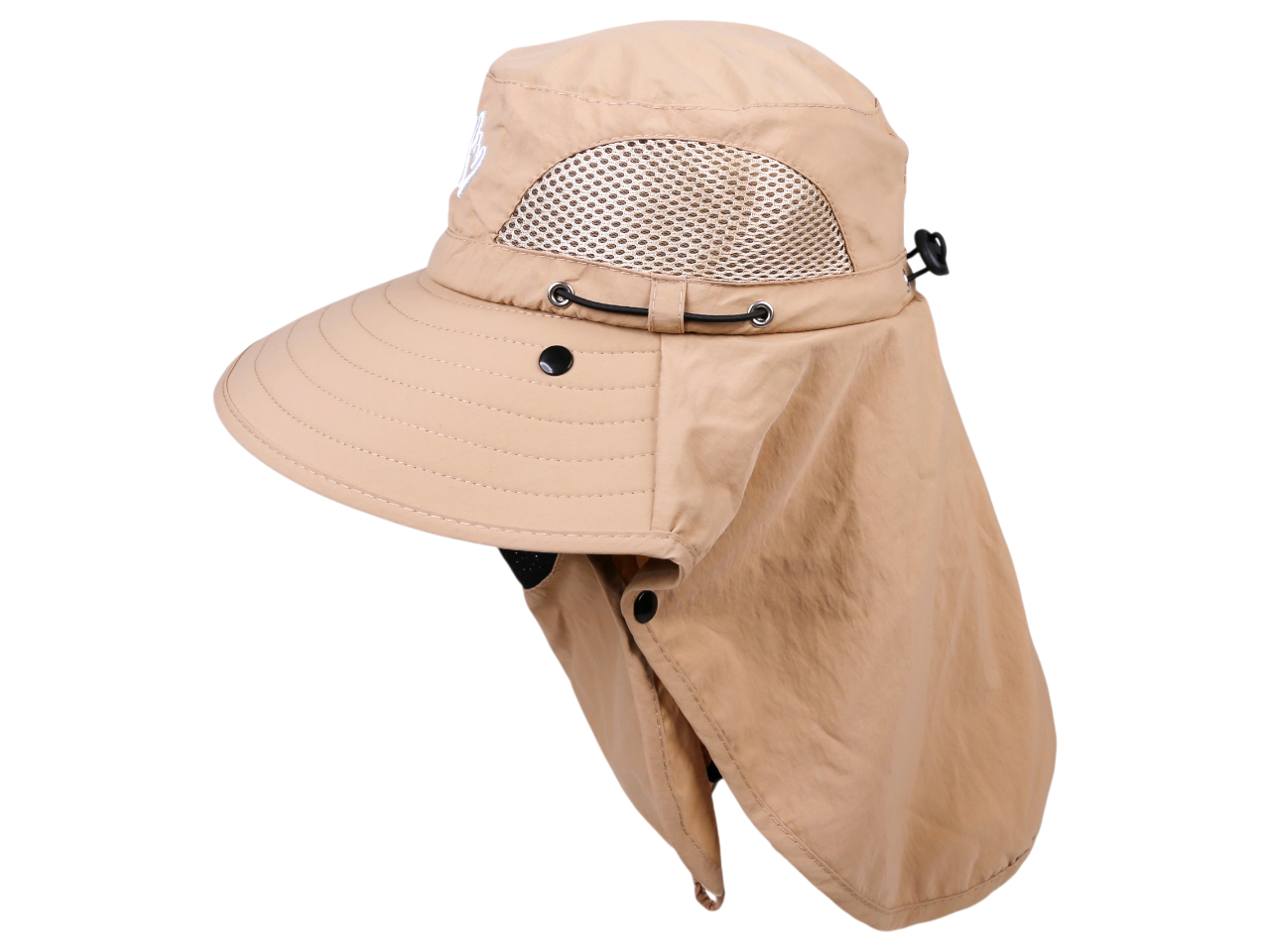 "Aloha, Hawaii" Shaka, Multitask w/ Face Shield Khaki Dry Fit Ranger Hat, MOQ-6 - Image 3