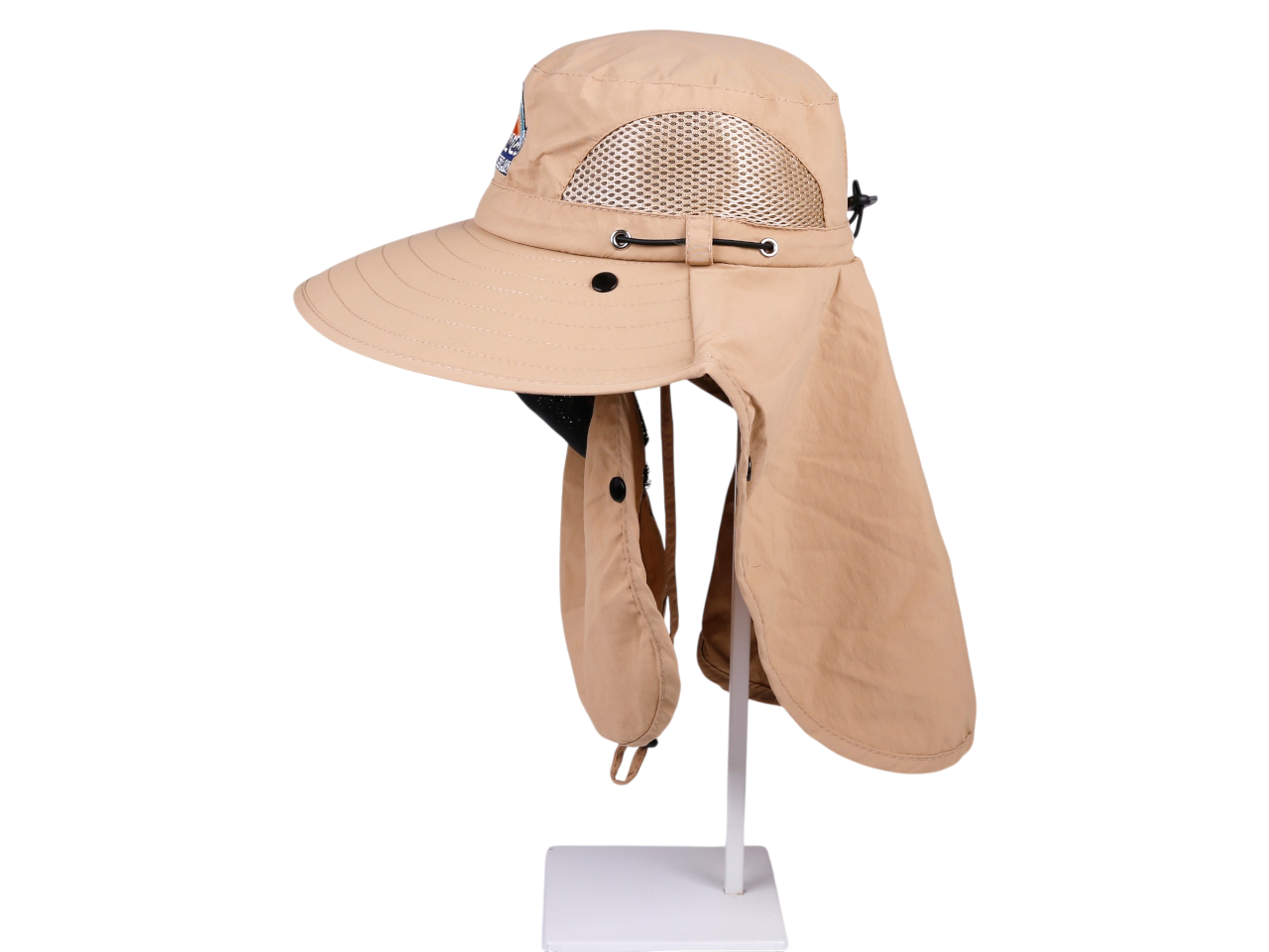 "Hawaii, EST 1959" Rainbow, Multi Task w/ Face Shield Khaki Dry Fit Ranger Hat, MOQ-6 - Image 4