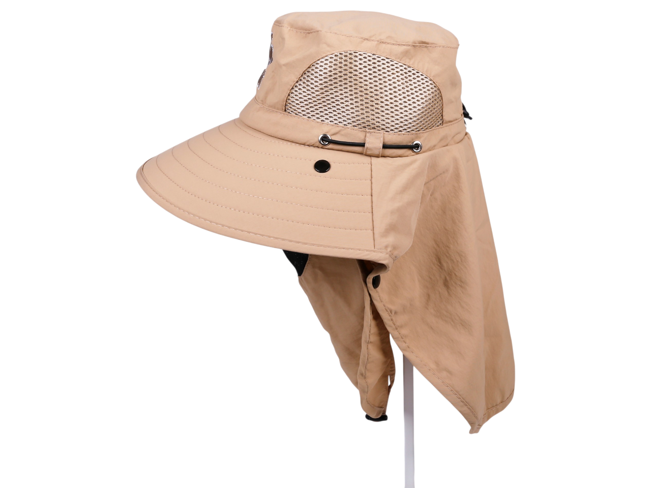"Hawaii" Tribal Turtle Family, Multi Task w/ Face Shield Khaki Dry Fit Ranger Hat, MOQ-6 - Image 3
