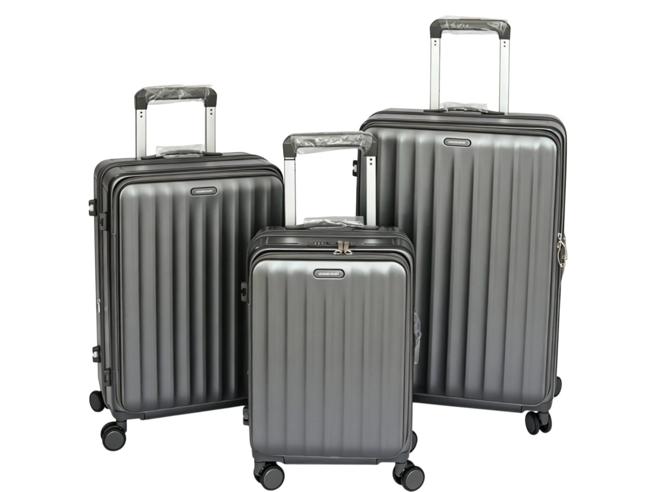 "Hawaii" 3 Piece Charcoal Luggage Set - Size Carry On 20", Medium 25", Large 29" - Image 3