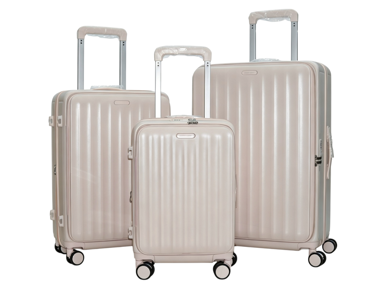 "Hawaii" 3 Piece Light Pink Luggage Set - Size Carry On 20", Medium 25", Large 29" - Image 3