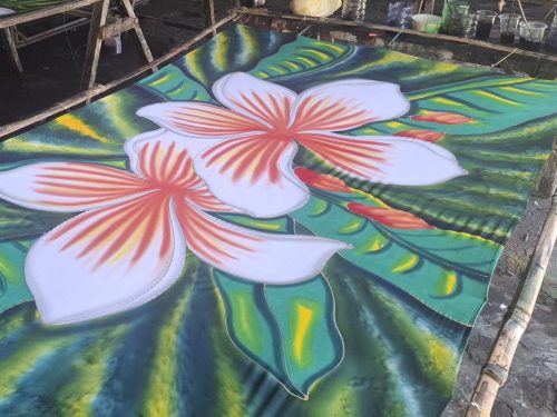 Hand Painted Plumeria Flowers Sarong, 42pcs/box, MOQ-6