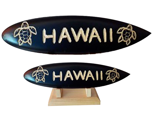 Customize Surfboard- "Hawaii" Turtle Carved Black Surfboard, Size 21cm to 100cm