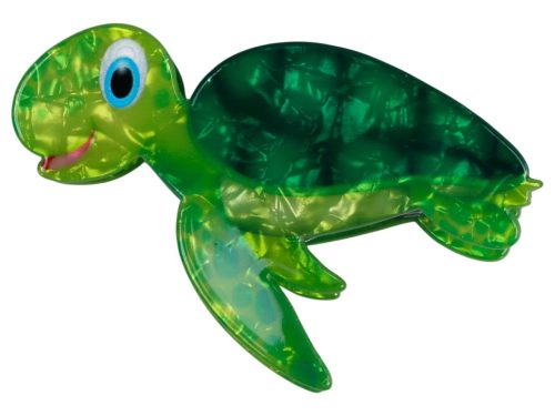 Green Turtle Acrylic Claw Hair Clip 9.5x6.5cm, MOQ-12