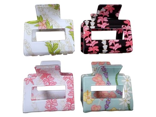 5x5.5cm Four Assorted Pikake Hair Clip, MOQ-12/pk